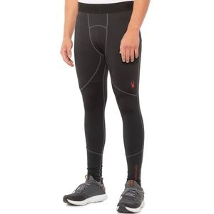 🔥 NWT Spyder Men’s Active ProWeb Leggings Base Layer Pants Compression Black